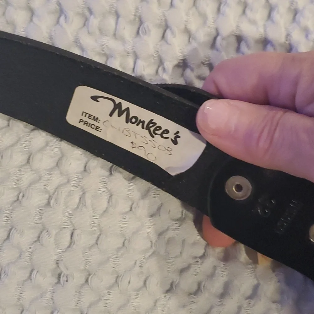 Monkee's Black Belt with Red Rhinestones Size 32